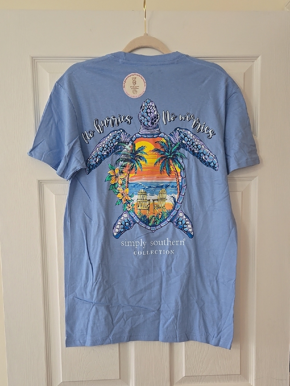 NWT Simply Southern Ocean Blue Turtle Tracker Tshirt - Picture 2 of 6